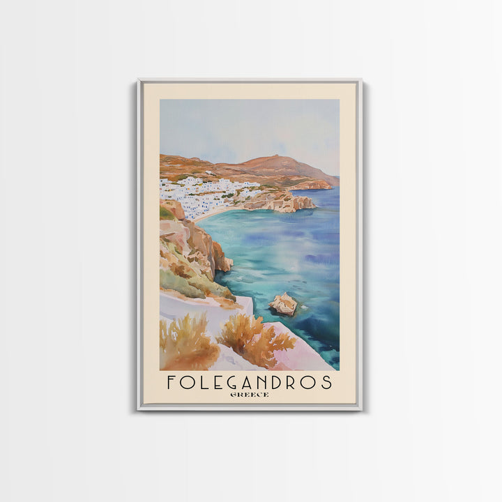 Folegandros, Greece Watercolor Print, Vacation Gift, Greece Wall Art, Beach Painting, Beach Decor, Beach Or Lakehouse Art