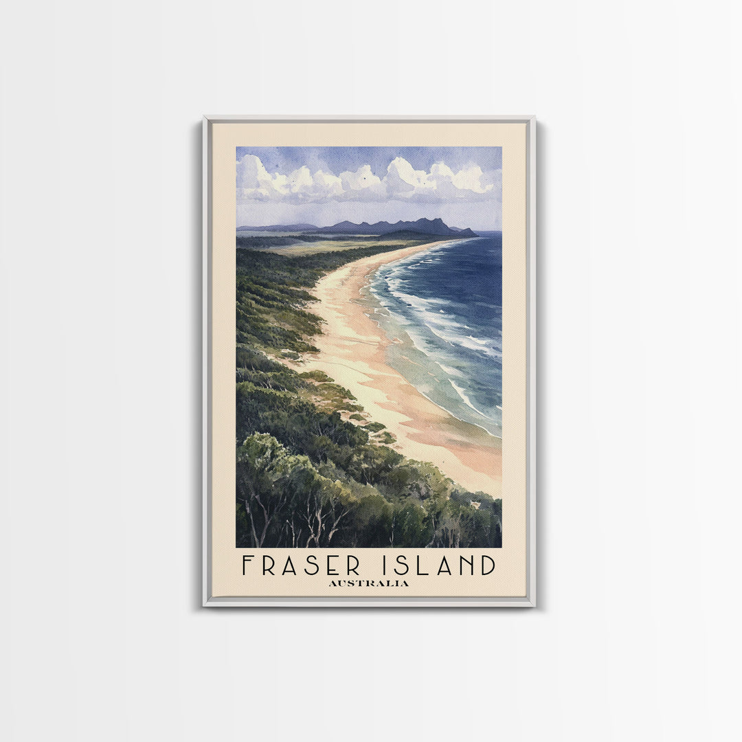 Fraser Island, Australia Watercolor Print, Vacation Gift, Australia Wall Art, Beach Painting, Beach Decor, Beach Or Lakehouse Art