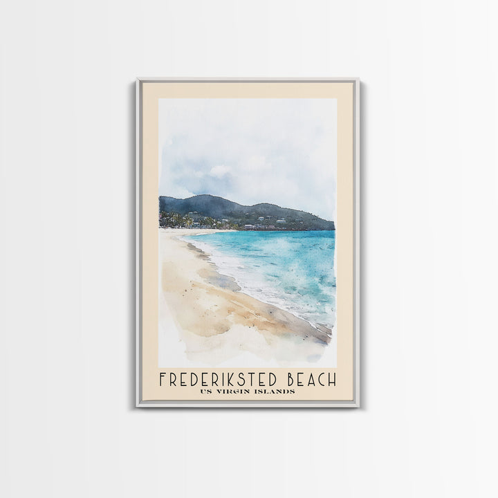 Frederiksted Beach, US Virgin islands Watercolor Beach Print, Vacation Gift, US Virgin islands Wall Art, Beach Painting, Beach Decor, Beach Painting