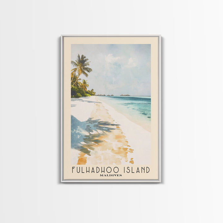 Fulhadhoo Island, Maldives Watercolor Beach Print, Vacation Gift, Maldives Wall Art, Beach Painting, Beach Decor, Beach Painting