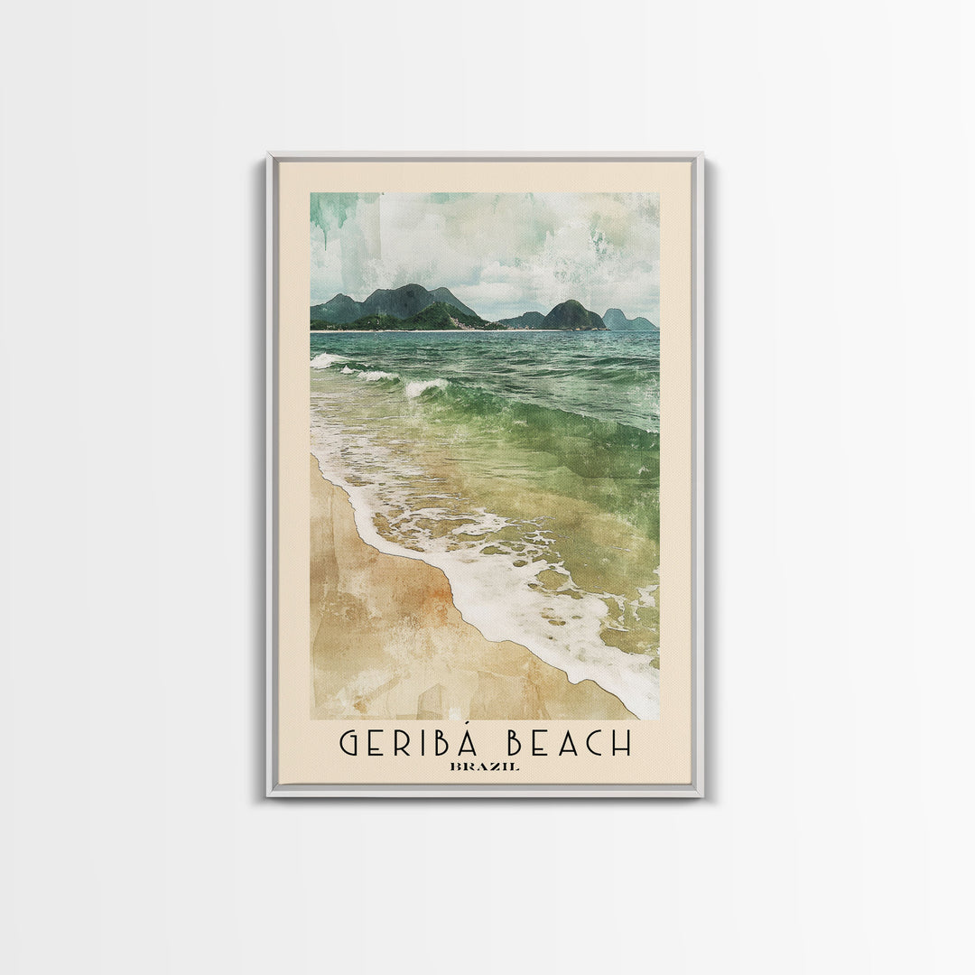 Geribá Beach, Brazil Watercolor Print, Vacation Gift, Brazil Wall Art, Vacation Wall Art, Vacatation Memories, Beach Decor, Beach Or Lakehouse Art