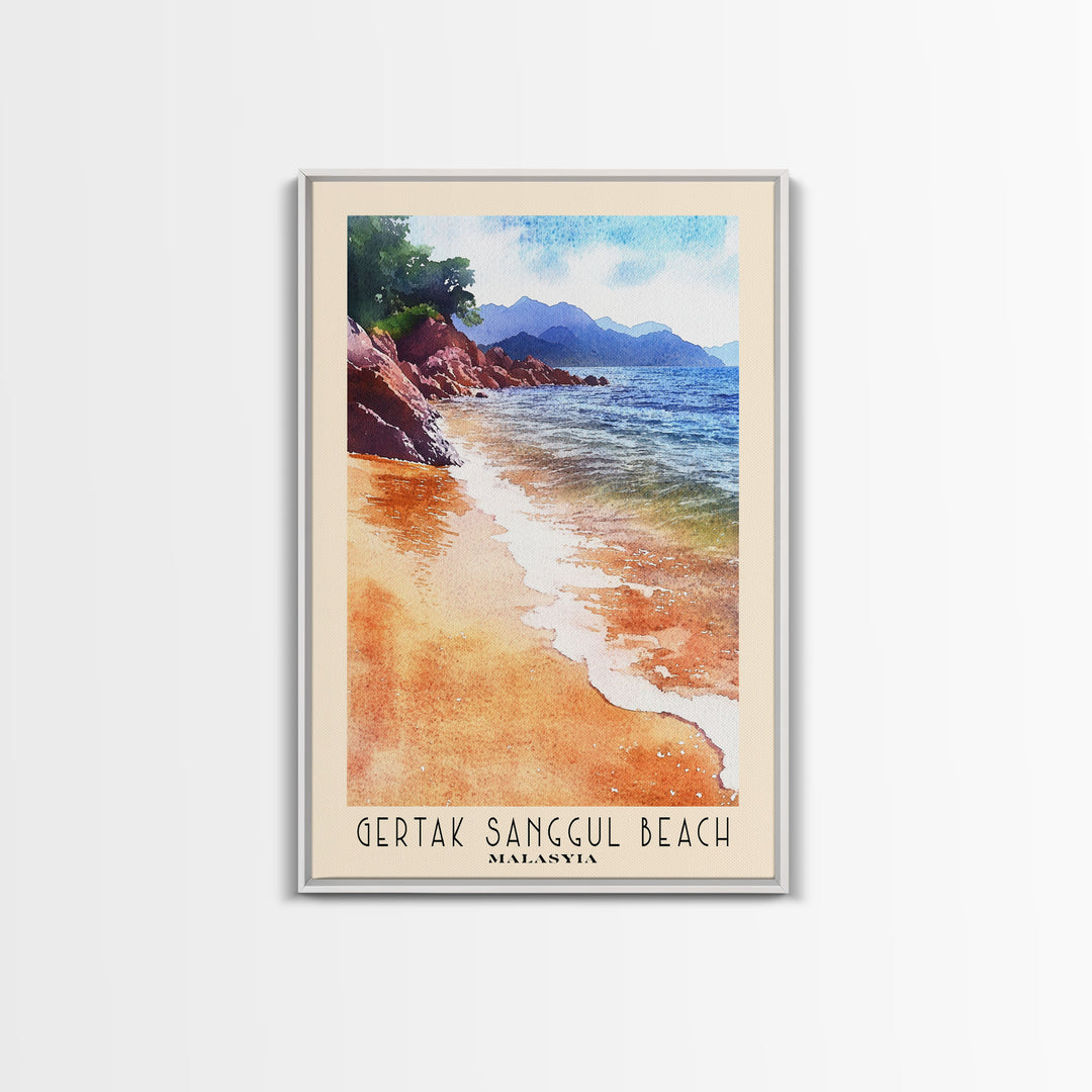 Gertak Sanggul Beach, Malasyia Watercolor Print, Vacation Gift, Malasyia Wall Art, Beach Painting, Beach Decor, Beach Or Lakehouse Art