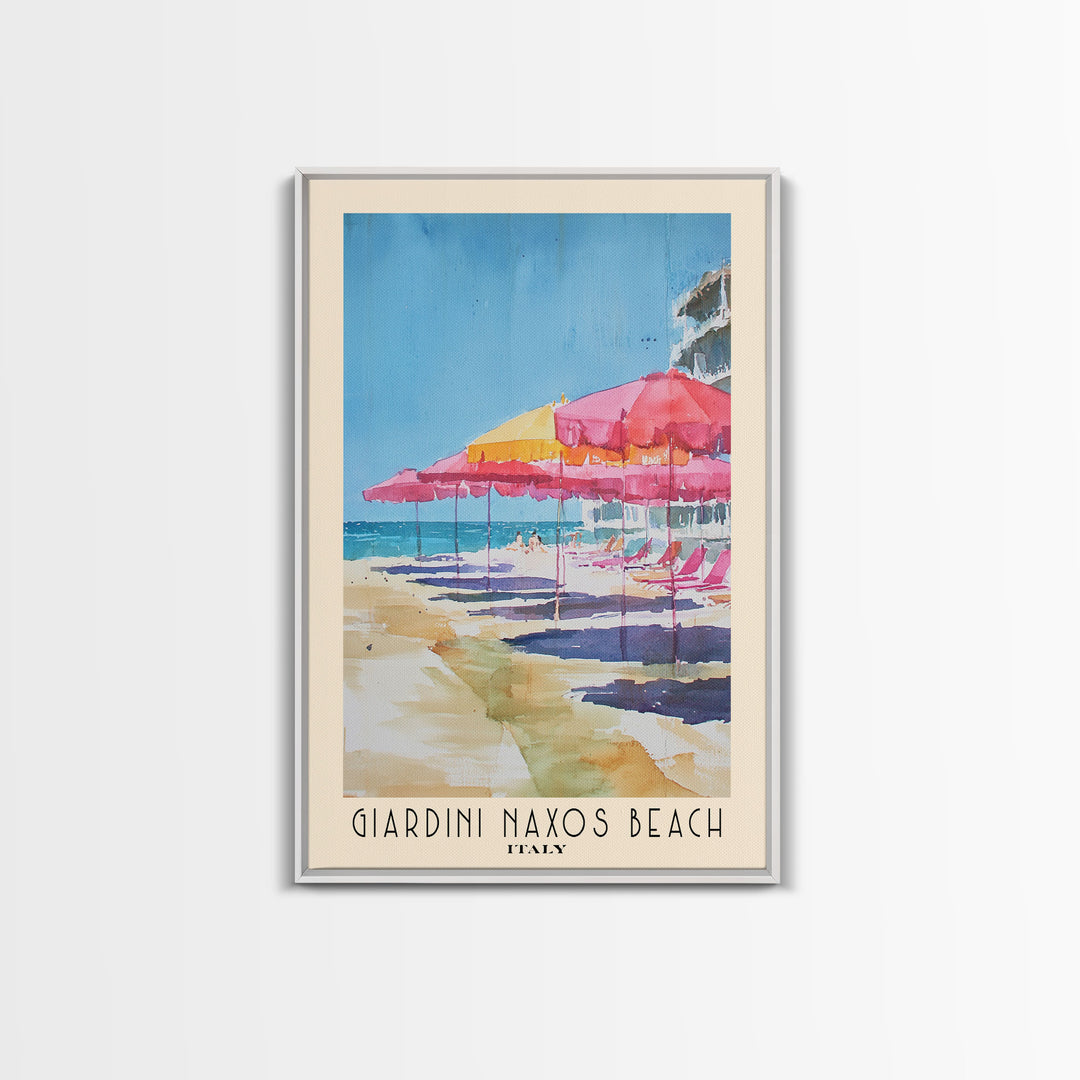 Giardini naxos beach, Italy Watercolor Beach Print, Vacation Gift, Italy Wall Art, Beach Painting, Beach Decor, Beach Painting