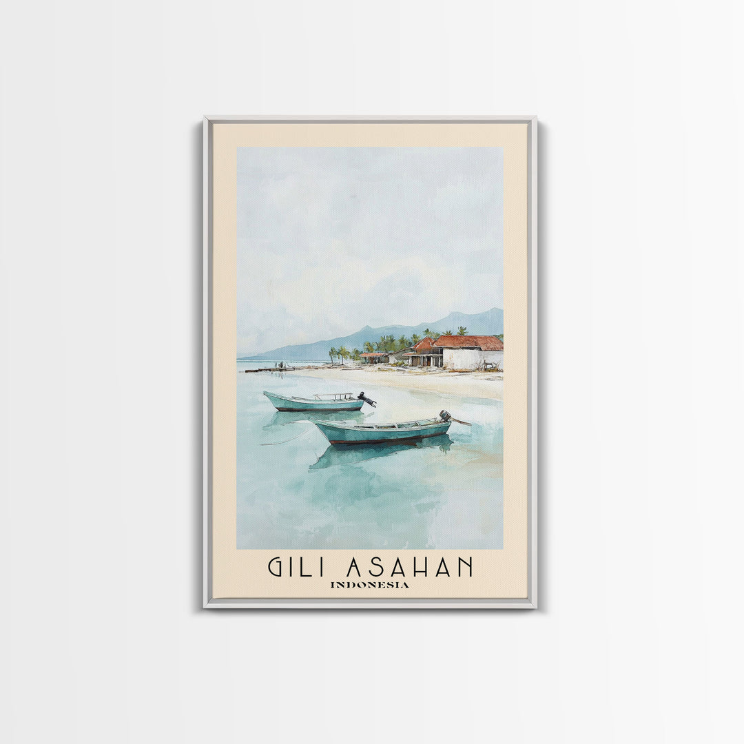 Gili Asahan, Indonesia Watercolor Print, Vacation Gift, Indonesia Wall Art, Beach Painting, Beach Decor, Beach Or Lakehouse Art