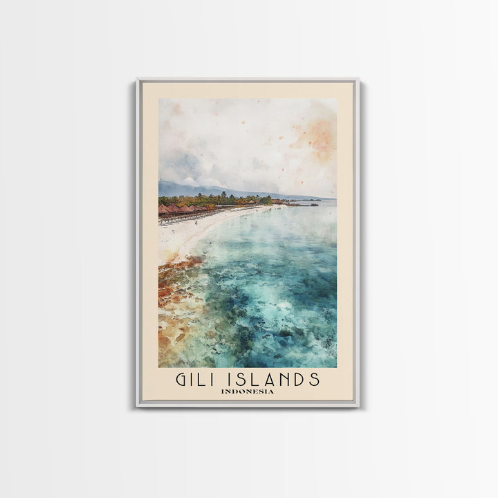 Gili Islands, Indonesia Watercolor Beach Print, Vacation Gift, Indonesia Wall Art, Beach Painting, Beach Decor, Beach Painting