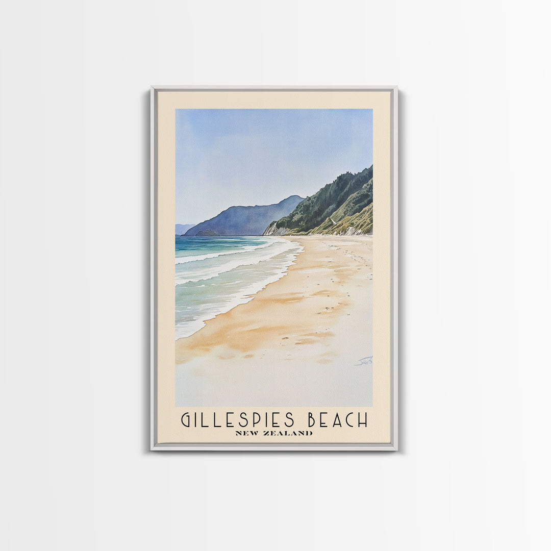 Gillespies Beach, New Zealand Watercolor Print, Vacation Gift, New Zealand Wall Art, Vacation Wall Art, Vacatation Memories, Beach Decor, Beach Or Lakehouse Art