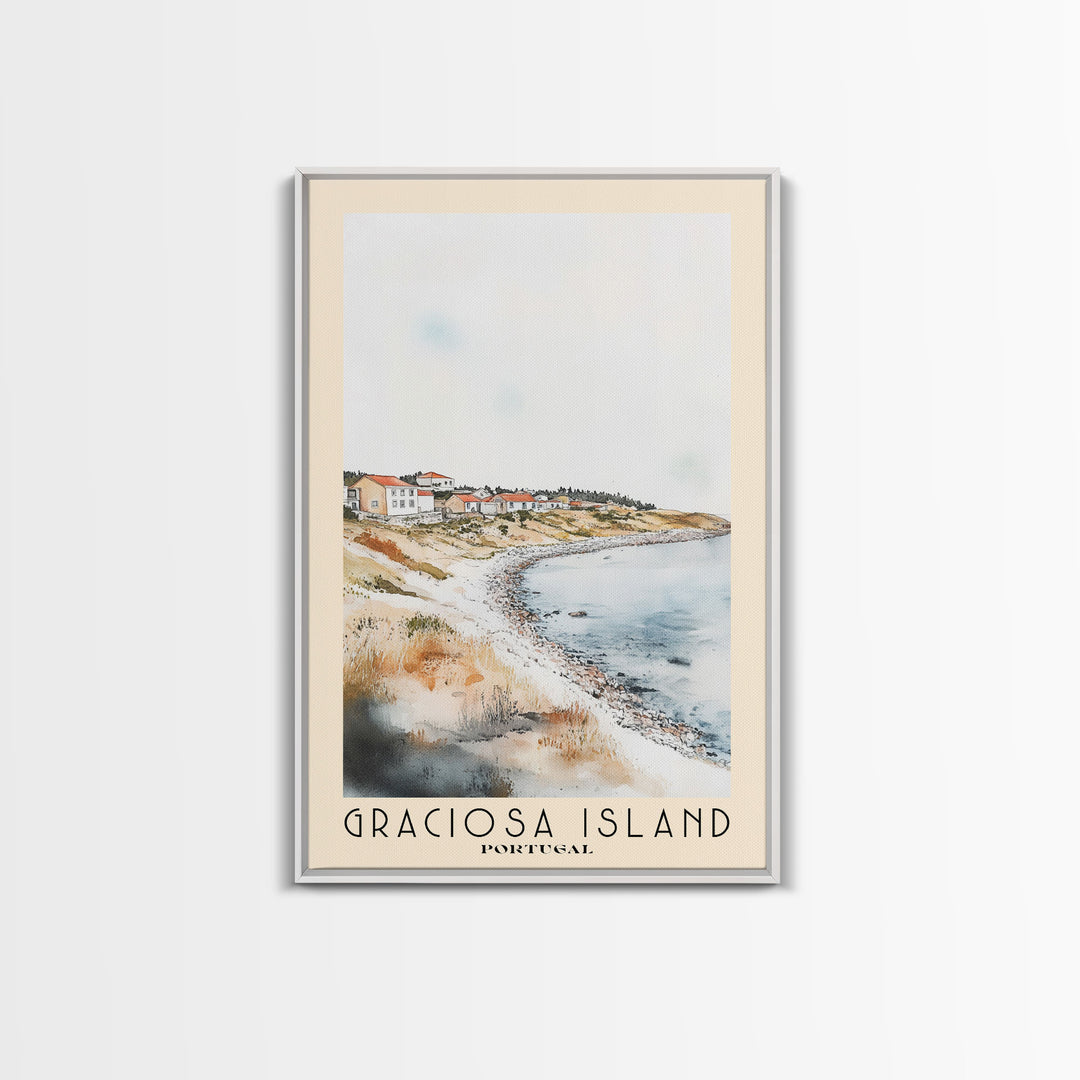 Graciosa Island, Portugal Watercolor Print, Vacation Gift, Portugal Wall Art, Beach Painting, Beach Decor, Beach Or Lakehouse Art