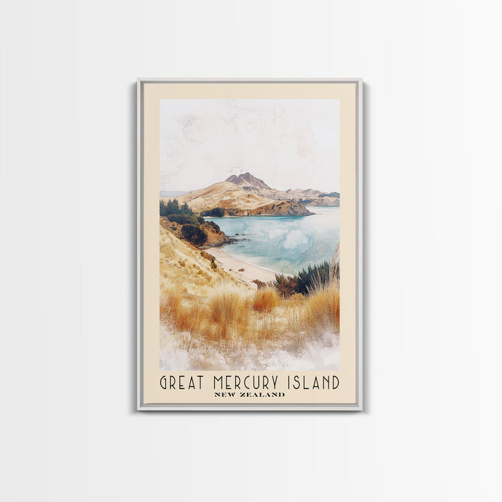 Great Mercury Island, New Zealand Watercolor Print, Vacation Gift, New Zealand Wall Art, Vacation Wall Art, Vacatation Memories, Beach Decor, Beach Or Lakehouse Art