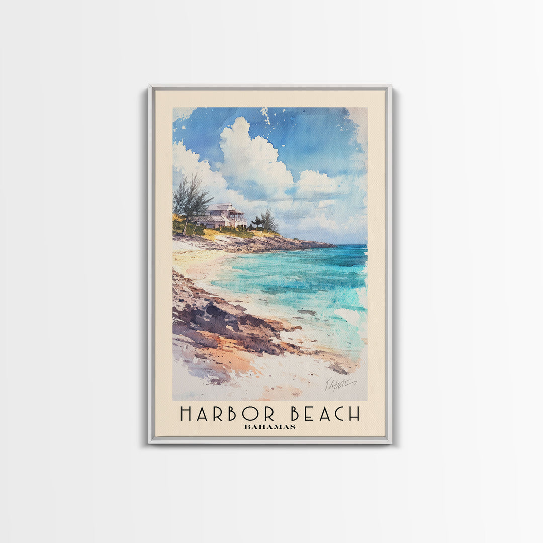 Harbor Beach, Bahamas Watercolor Beach Print, Vacation Gift, Bahamas Wall Art, Beach Painting, Beach Decor, Beach Painting