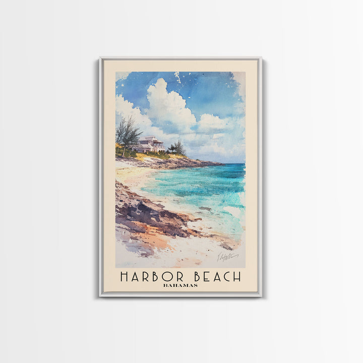 Harbor Beach, Bahamas Watercolor Beach Print, Vacation Gift, Bahamas Wall Art, Beach Painting, Beach Decor, Beach Painting