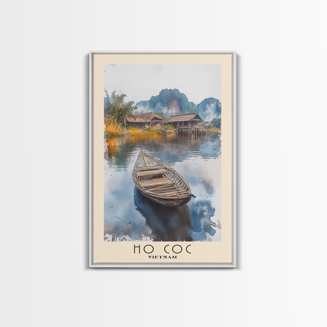 Ho Coc, Vietnam Watercolor Print, Vacation Gift, Vietnam Wall Art, Beach Painting, Beach Decor, Large Wall Art, Wood Frame Art