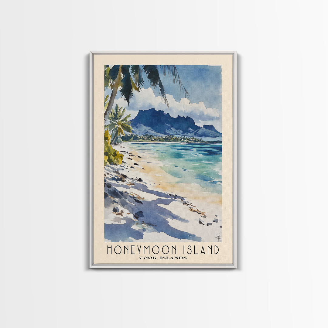 Honeymoon Island, Cook Islands Watercolor Print, Vacation Gift, Cook Islands Wall Art, Beach Painting, Beach Decor, Beach Or Lakehouse Art