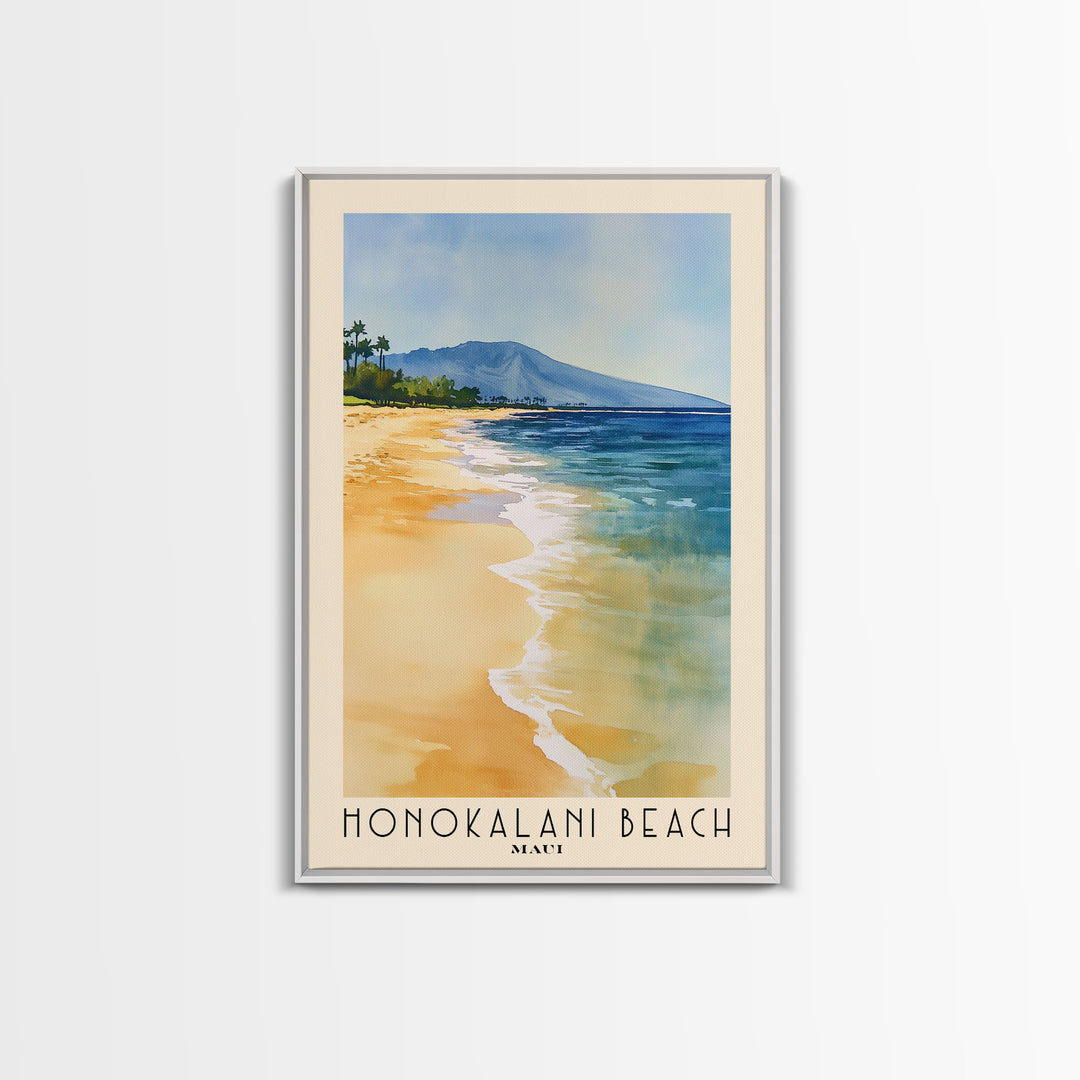 Honokalani Beach, Maui Watercolor Beach Print, Vacation Gift, Maui Wall Art, Beach Painting, Beach Decor, Beach Painting