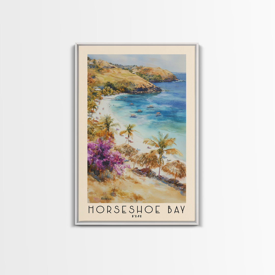 Horseshoe Bay, Fiji Watercolor Print, Vacation Gift, Fiji Wall Art, Vacation Wall Art, Vacatation Memories, Beach Decor, Beach Or Lakehouse Art