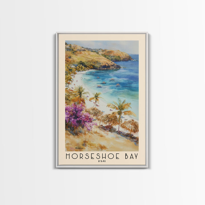 Horseshoe Bay, Fiji Watercolor Print, Vacation Gift, Fiji Wall Art, Vacation Wall Art, Vacatation Memories, Beach Decor, Beach Or Lakehouse Art