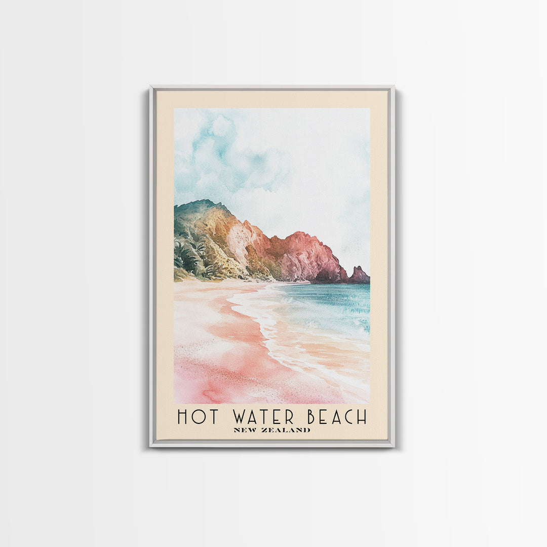 Hot Water Beach, New Zealand Watercolor Print, Vacation Gift, New Zealand Wall Art, Beach Painting, Beach Decor, Beach Or Lakehouse Art