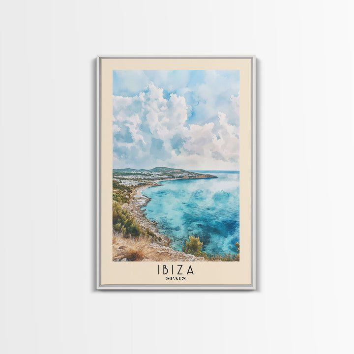 Ibiza, Spain Watercolor Print, Vacation Gift, Spain Wall Art, Beach Painting, Beach Decor, Beach Or Lakehouse Art