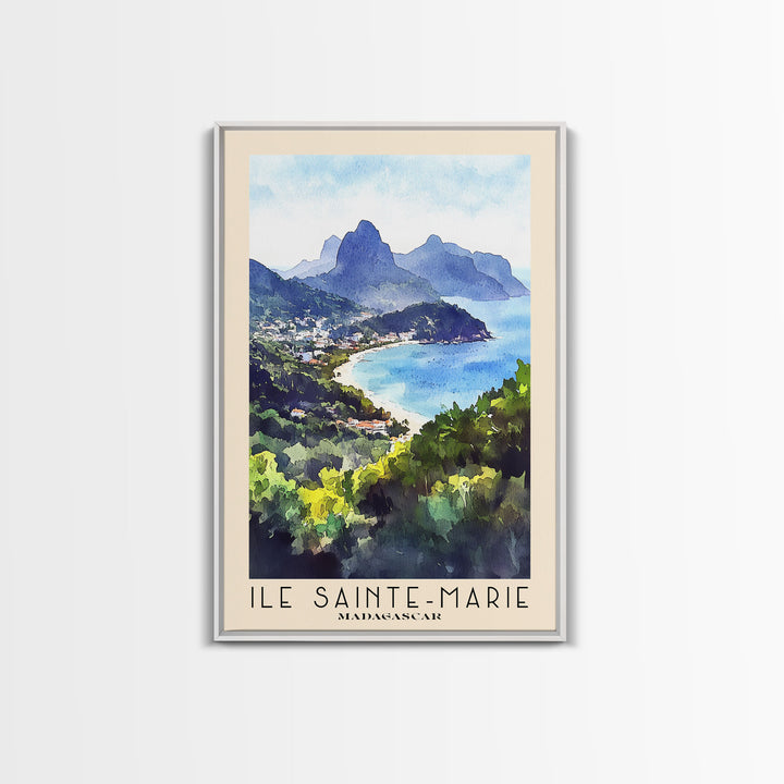 Ile Sainte-Marie, Madagascar Watercolor Print, Vacation Gift, Madagascar Wall Art, Beach Painting, Beach Decor, Large Wall Art, Wood Frame Art