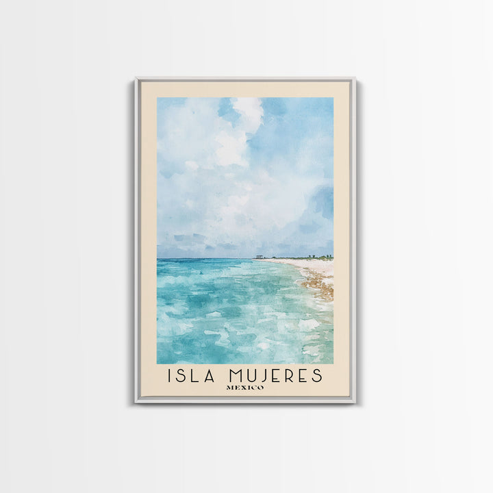 Isla Mujeres, Mexico Watercolor Beach Print, Vacation Gift, Mexico Wall Art, Beach Painting, Beach Decor, Beach Painting