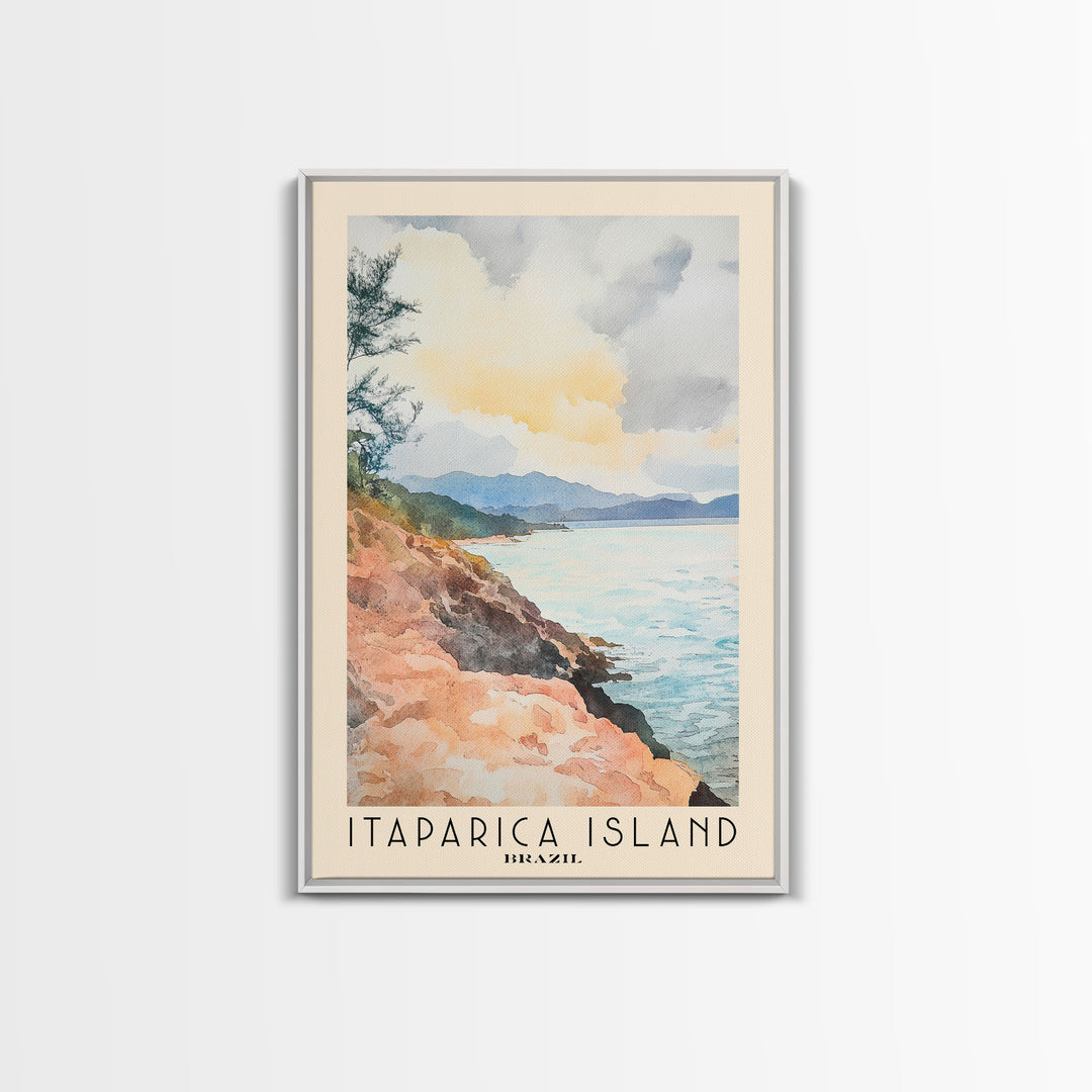 Itaparica Island, Brazil Watercolor Beach Print, Vacation Gift, Brazil Wall Art, Beach Painting, Beach Decor, Beach Painting