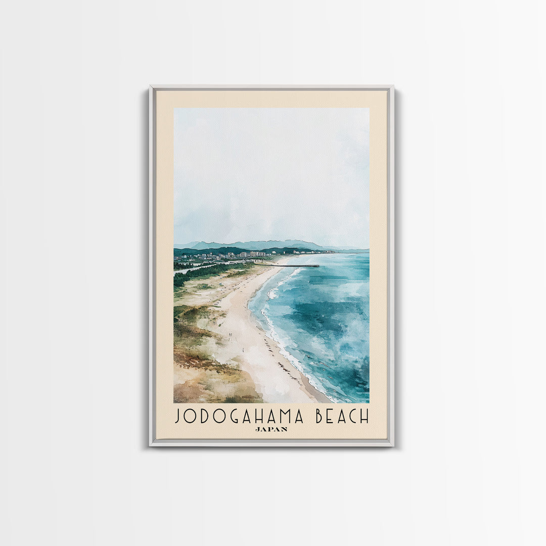 Jodogahama Beach, Japan Watercolor Print, Vacation Gift, Japan Wall Art, Beach Painting, Beach Decor, Beach Or Lakehouse Art