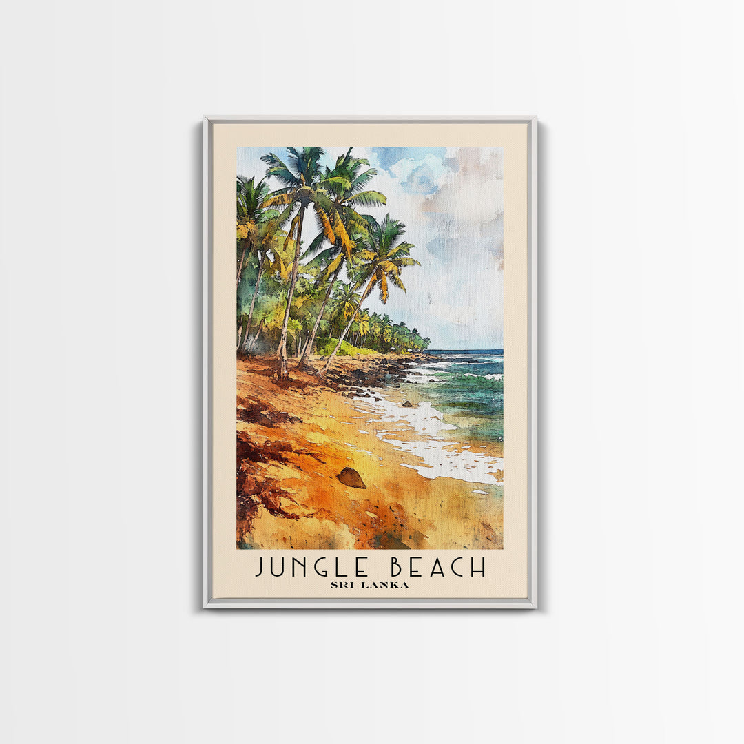 Jungle Beach, Sri Lanka Watercolor Print, Vacation Gift, Sri Lanka Wall Art, Vacation Wall Art, Vacatation Memories, Beach Decor, Beach Or Lakehouse Art