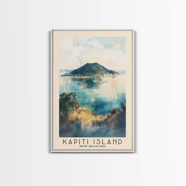 Kapiti Island, New Zealand Watercolor Print, Vacation Gift, New Zealand Wall Art, Beach Painting, Beach Decor, Beach Or Lakehouse Art