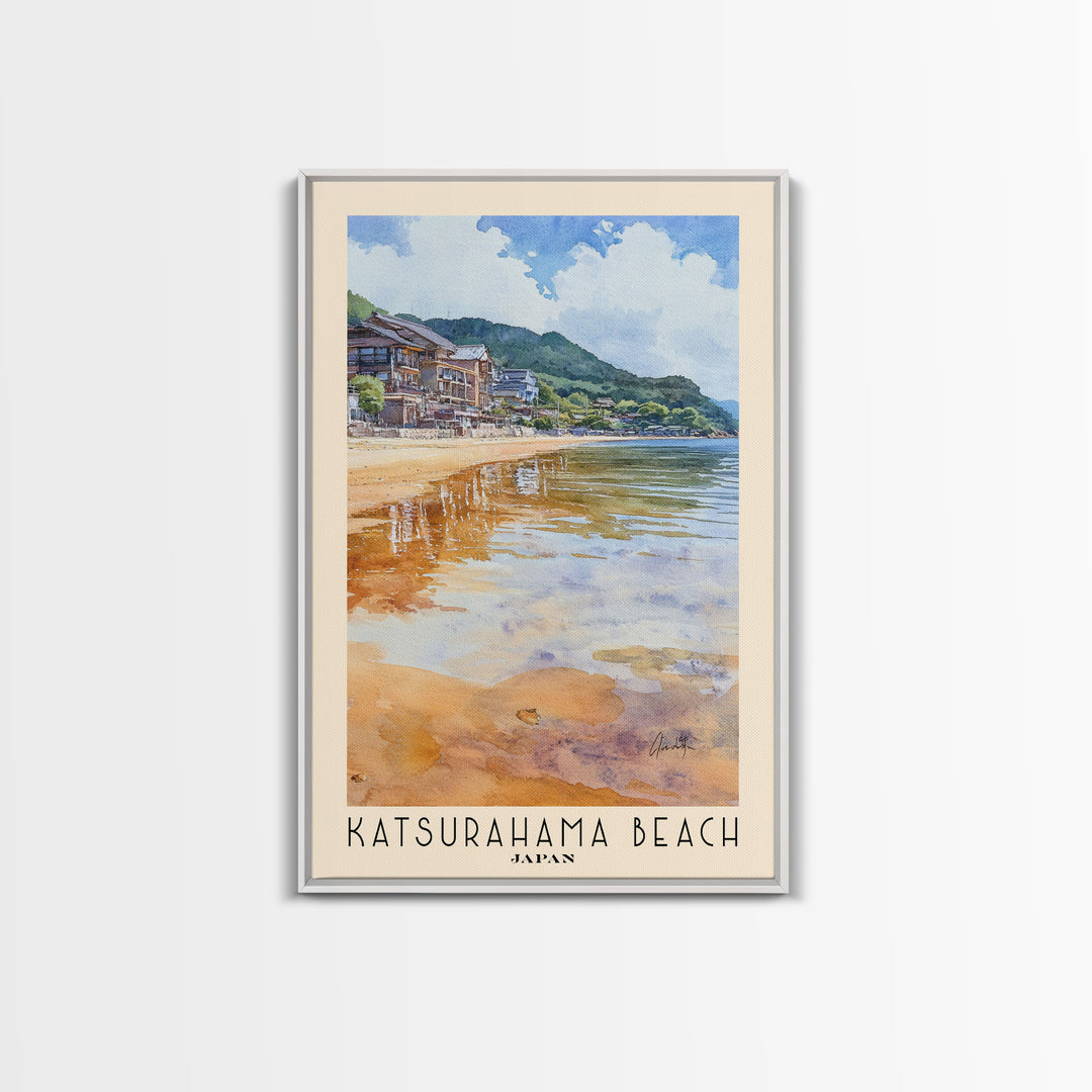 Katsurahama Beach, Japan Watercolor Print, Vacation Gift, Japan Wall Art, Vacation Wall Art, Vacatation Memories, Beach Decor, Beach Or Lakehouse Art