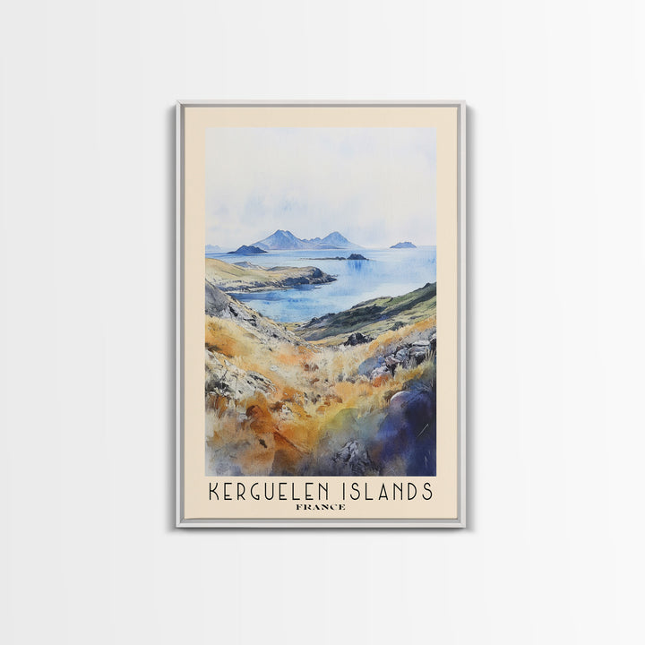 Kerguelen Islands, France Watercolor Print, Vacation Gift, France Wall Art, Beach Painting, Beach Decor, Beach Or Lakehouse Art