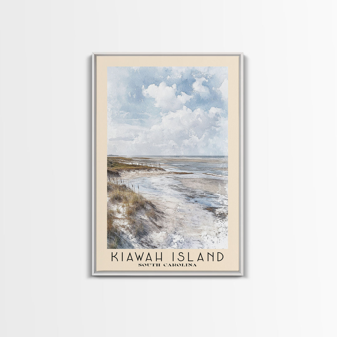 Kiawah Island, South Carolina Watercolor Print, Vacation Gift, South Carolina Wall Art, Beach Painting, Beach Decor, Large Wall Art, Wood Frame Art