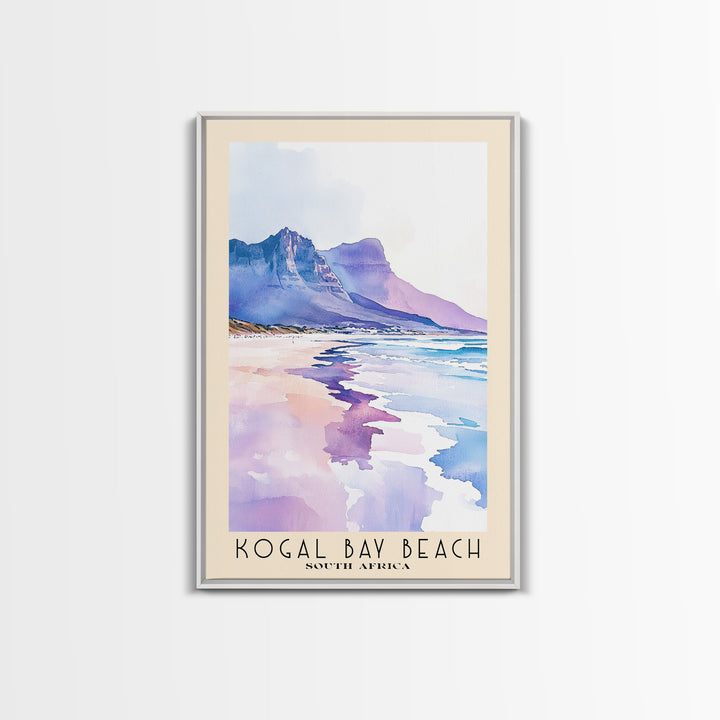 Kogal Bay Beach, South Africa Watercolor Print, Vacation Gift, South Africa Wall Art, Beach Painting, Beach Decor, Large Wall Art, Wood Frame Art