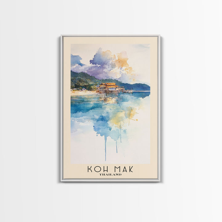 Koh Mak, Thailand Watercolor Print, Vacation Gift, Thailand Wall Art, Vacation Wall Art, Vacatation Memories, Beach Decor, Beach Or Lakehouse Art