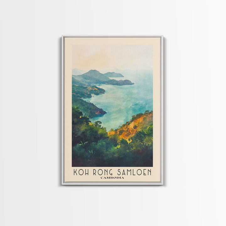 Koh Rong Samloen, Cambodia Watercolor Print, Vacation Gift, Cambodia Wall Art, Vacation Wall Art, Vacatation Memories, Beach Decor, Beach Or Lakehouse Art