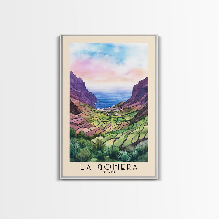 La Gomera, Spain Watercolor Print, Vacation Gift, Spain Wall Art, Vacation Wall Art, Vacatation Memories, Beach Decor, Beach Or Lakehouse Art