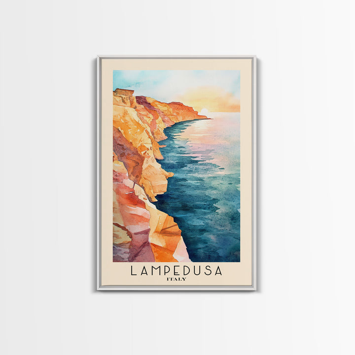 Lampedusa, Italy Watercolor Print, Vacation Gift, Italy Wall Art, Vacation Wall Art, Vacatation Memories, Beach Decor, Beach Or Lakehouse Art