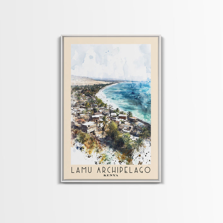 Lamu Archipelago, Kenya Watercolor Print, Vacation Gift, Kenya Wall Art, Beach Painting, Beach Decor, Beach Or Lakehouse Art