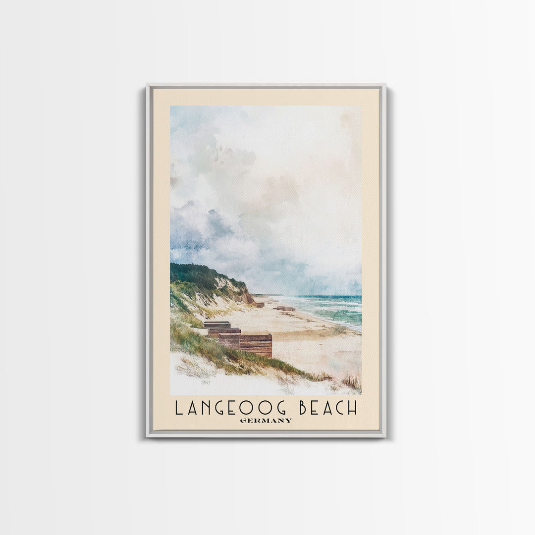 Langeoog Beach, Germany Watercolor Beach Print, Vacation Gift, Germany Wall Art, Beach Painting, Beach Decor, Beach Painting