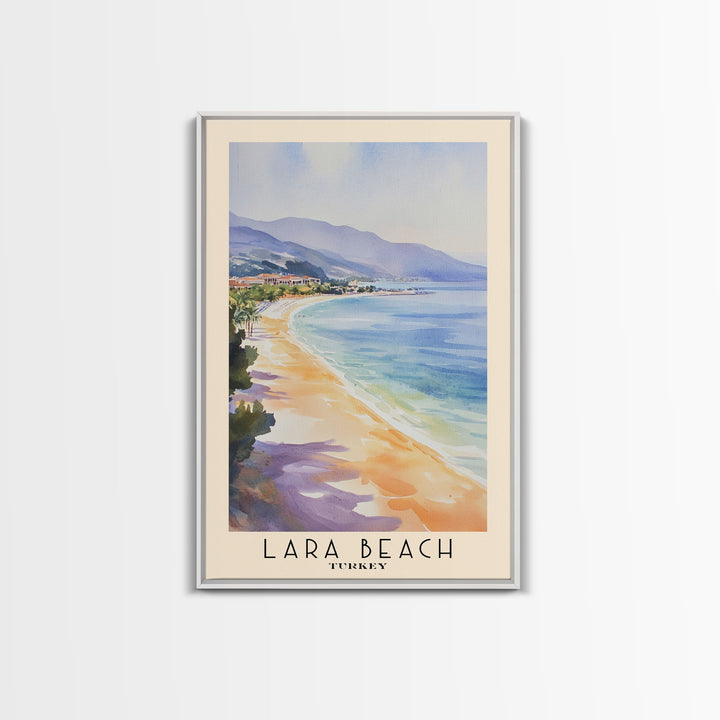 Lara Beach, Turkey Watercolor Print, Vacation Gift, Turkey Wall Art, Beach Painting, Beach Decor, Beach Or Lakehouse Art