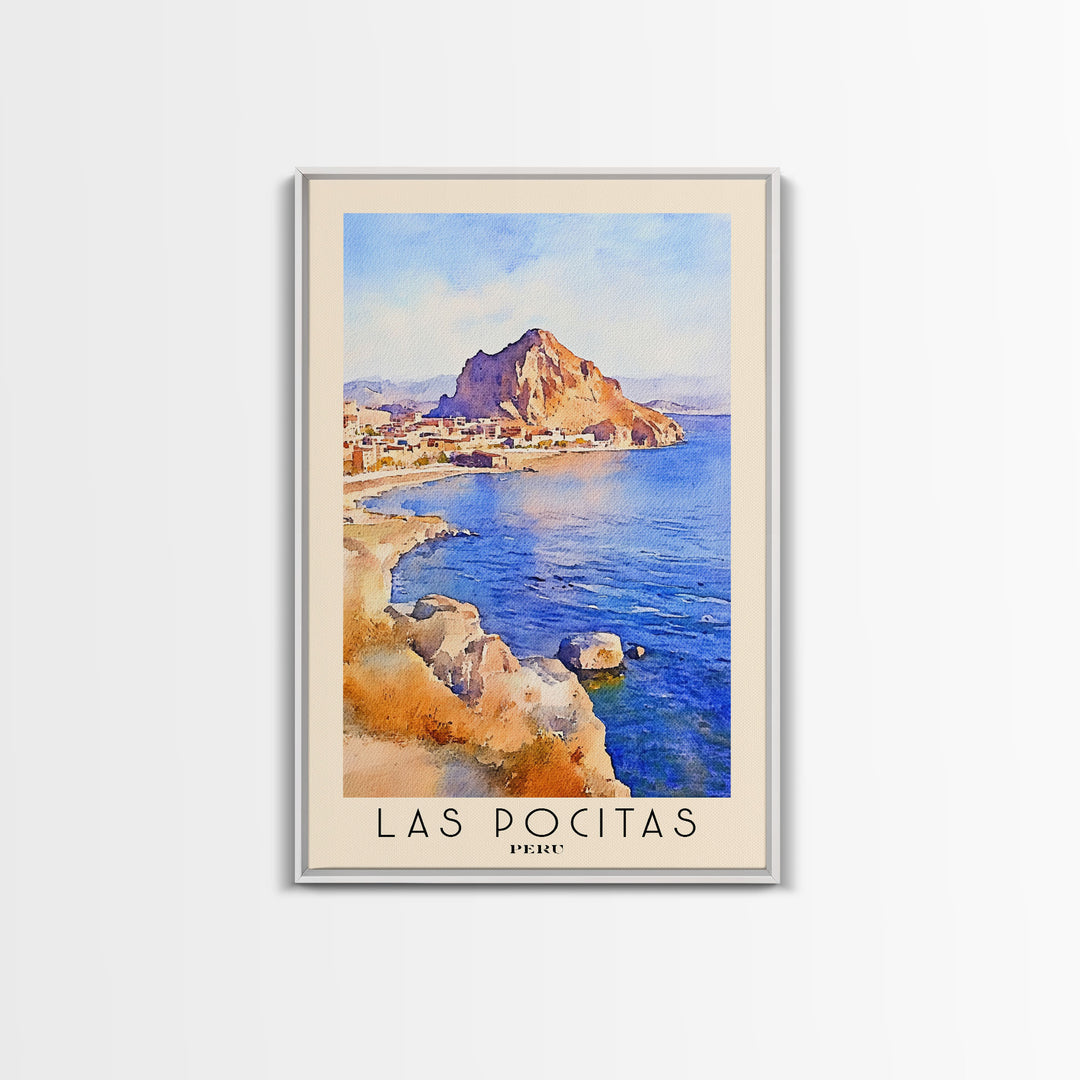 Las Pocitas, Peru Watercolor Beach Print, Vacation Gift, Peru Wall Art, Beach Painting, Beach Decor, Beach Painting