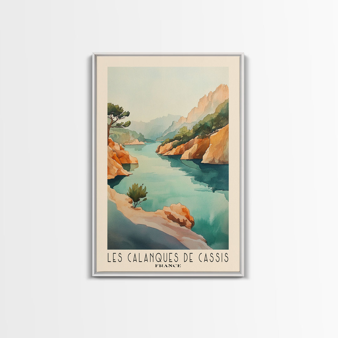 Les Calanques de Cassis, France Watercolor Print, Vacation Gift, France Wall Art, Vacation Wall Art, Vacatation Memories, Beach Decor, Beach Or Lakehouse Art