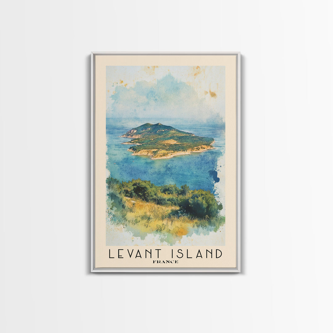 Levant Island, France Watercolor Beach Print, Vacation Gift, France Wall Art, Beach Painting, Beach Decor, Beach Painting