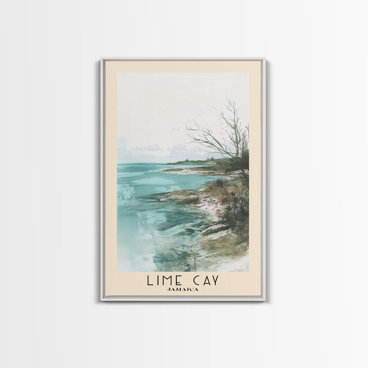 Lime Cay, Jamaica Watercolor Print, Vacation Gift, Jamaica Wall Art, Beach Painting, Beach Decor, Large Wall Art, Wood Frame Art