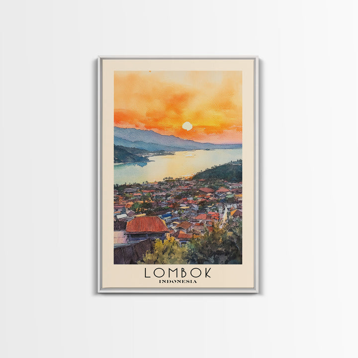 Lombok, Indonesia Watercolor Print, Vacation Gift, Indonesia Wall Art, Beach Painting, Beach Decor, Beach Or Lakehouse Art