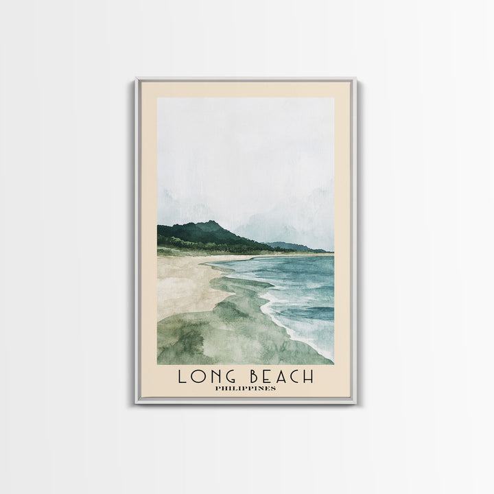 Long Beach, Philippines Watercolor Print, Vacation Gift, Philippines Wall Art, Beach Painting, Beach Decor, Beach Or Lakehouse Art