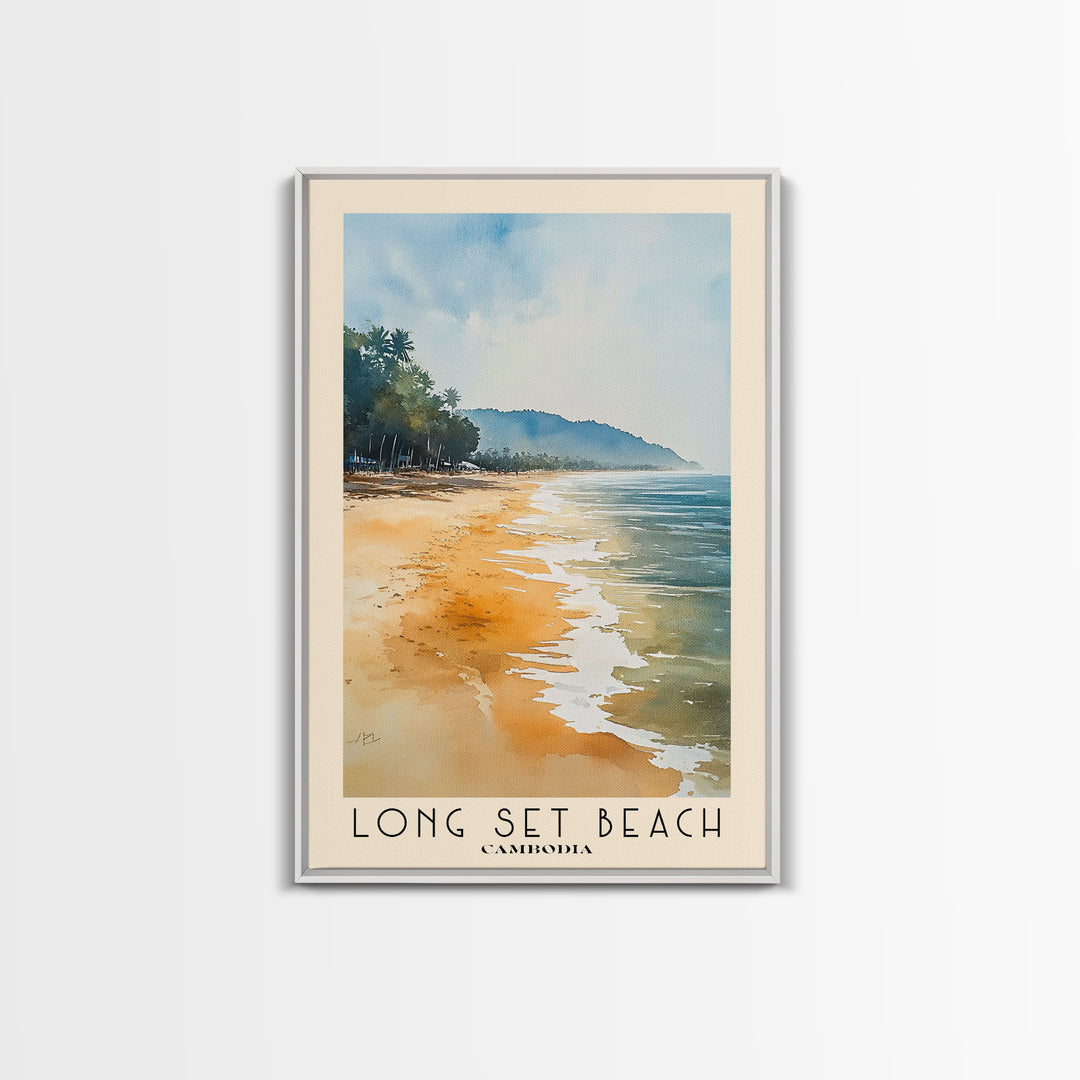 Long Set Beach, Cambodia Watercolor Print, Vacation Gift, Cambodia Wall Art, Vacation Wall Art, Vacatation Memories, Beach Decor, Beach Or Lakehouse Art