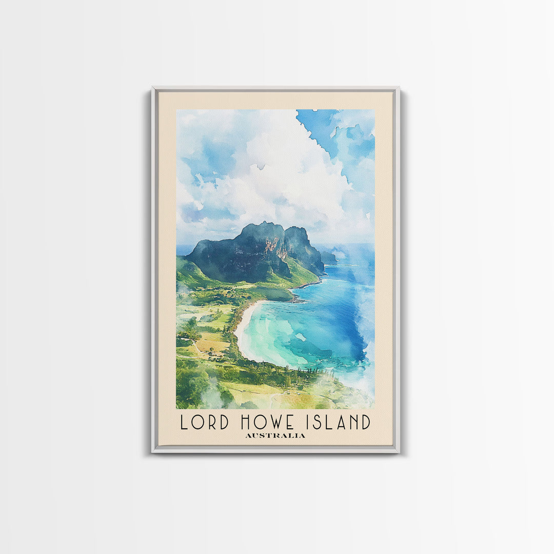 Lord Howe Island, Australia Watercolor Beach Print, Vacation Gift, Australia Wall Art, Beach Painting, Beach Decor, Beach Painting