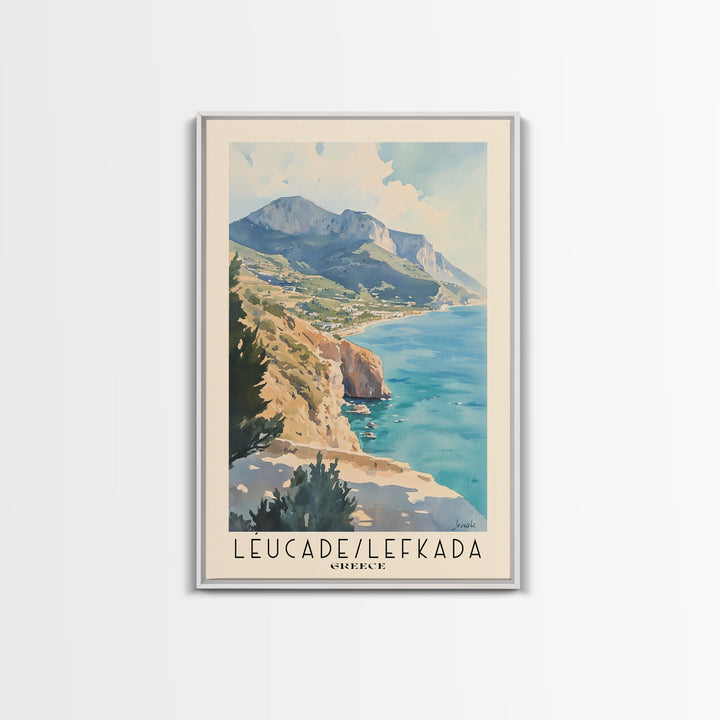 Léucade/Lefkada, Greece Watercolor Print, Vacation Gift, Greece Wall Art, Beach Painting, Beach Decor, Beach Or Lakehouse Art