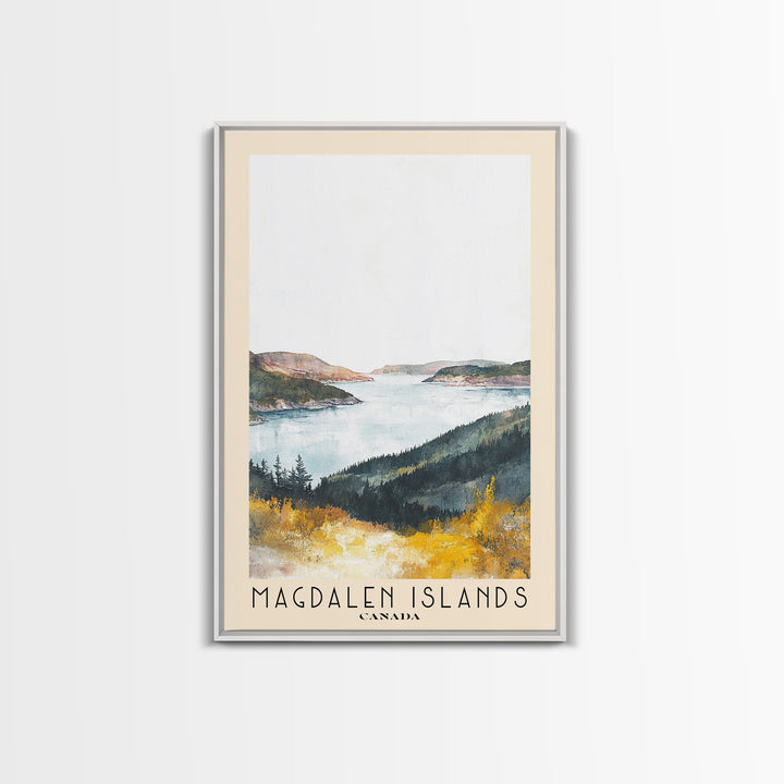 Magdalen Islands, Canada Watercolor Print, Vacation Gift, Canada Wall Art, Beach Painting, Beach Decor, Large Wall Art, Wood Frame Art