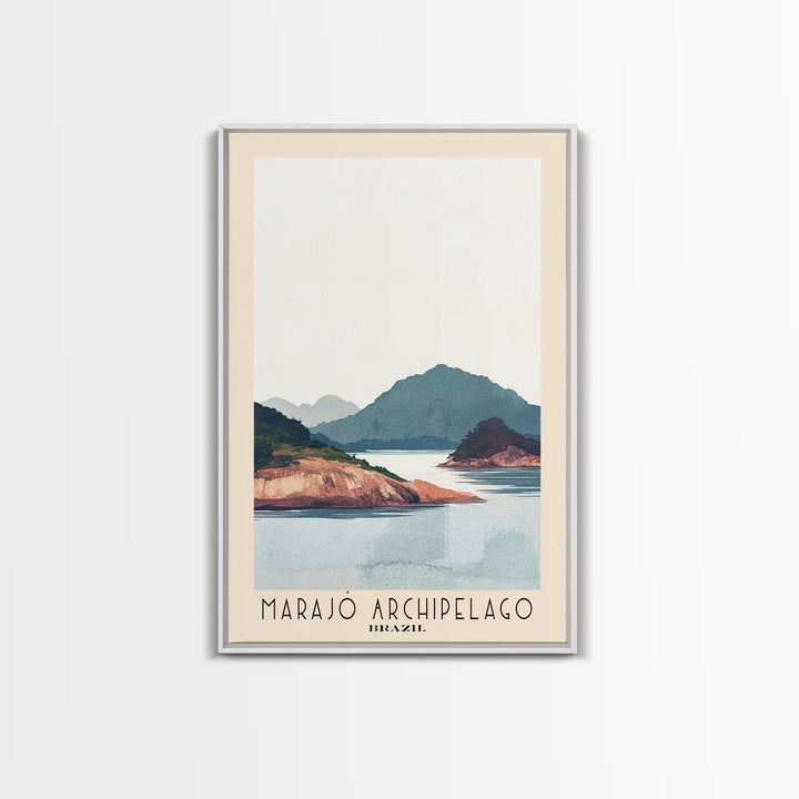 Marajó Archipelago, Brazil Watercolor Print, Vacation Gift, Brazil Wall Art, Beach Painting, Beach Decor, Large Wall Art, Wood Frame Art