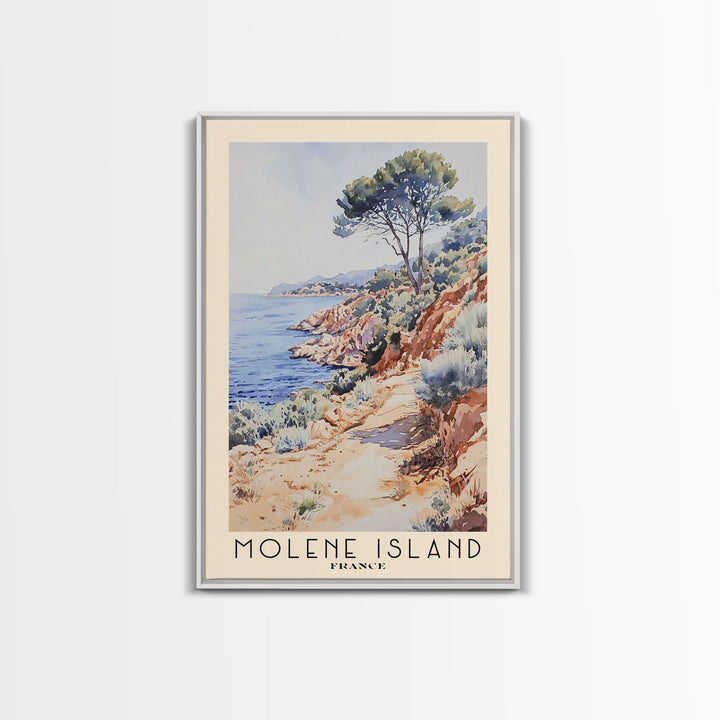 Molene Island, France Watercolor Print, Vacation Gift, France Wall Art, Beach Painting, Beach Decor, Large Wall Art, Wood Frame Art